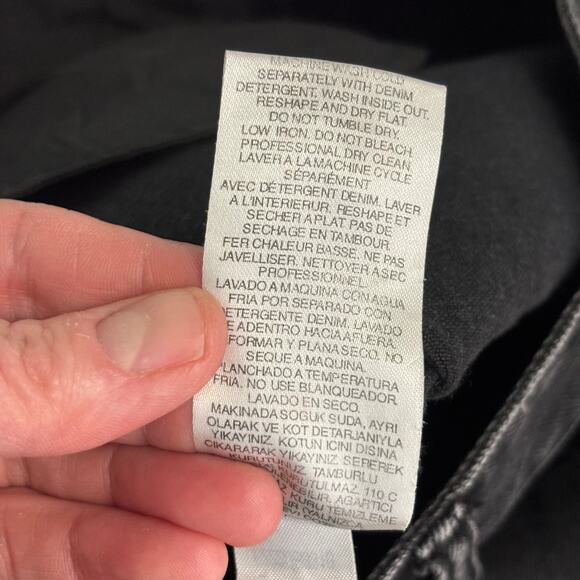 Tibi Jeans Womens 28 Black‎ Elfie Crop Raw Frayed Hem Washed Patch Pockets Faded - Picture 11 of 11